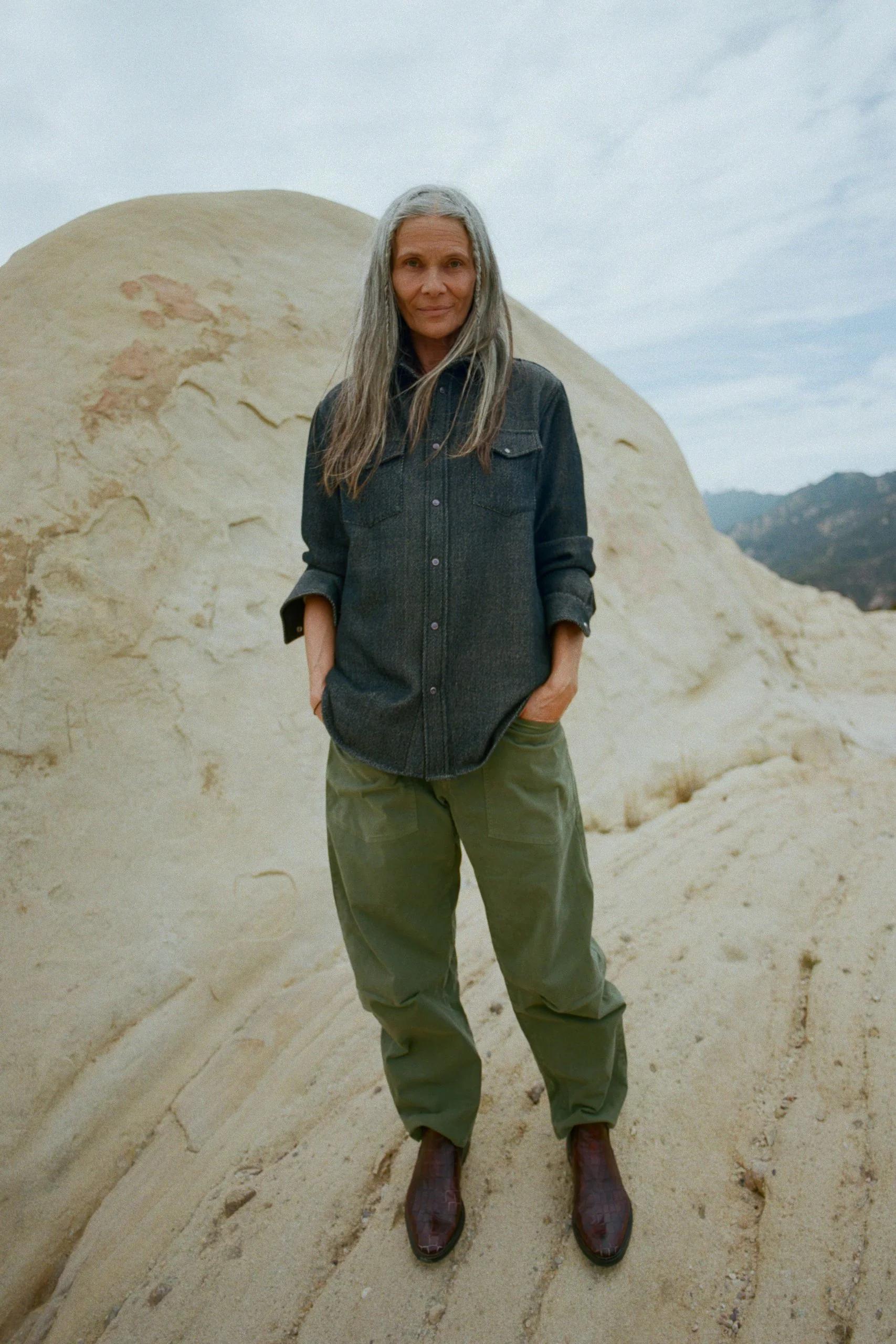 Black Denim Cashmere Shirt - Image 9