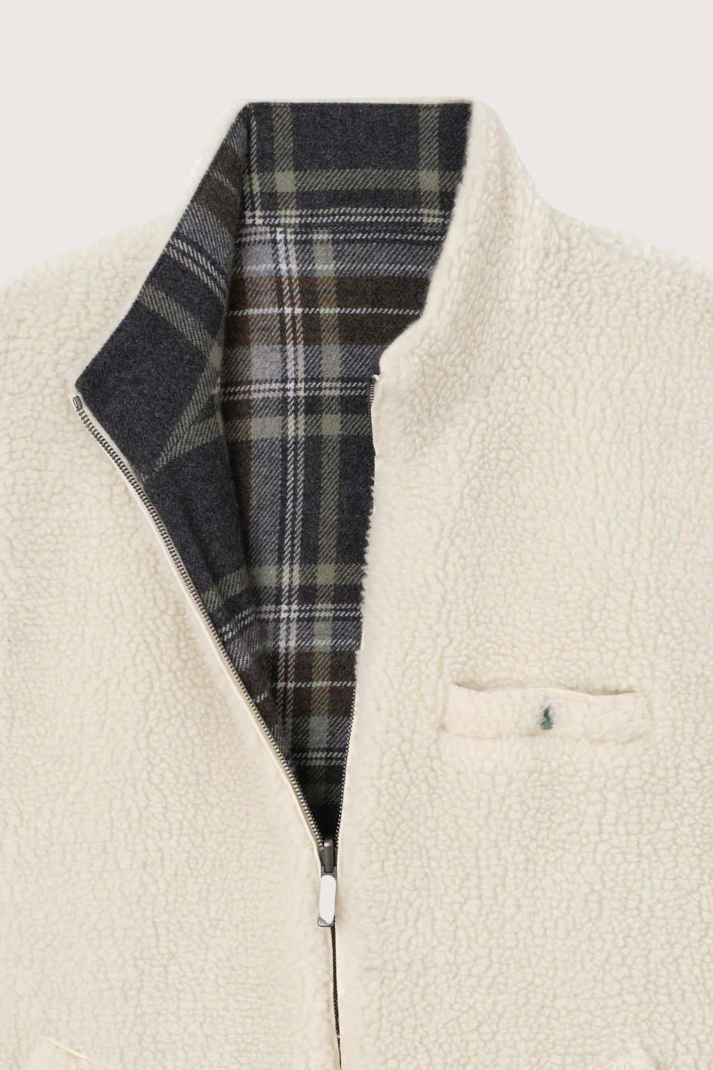 Ivory Cashmere Sherpa Vest - Image 3