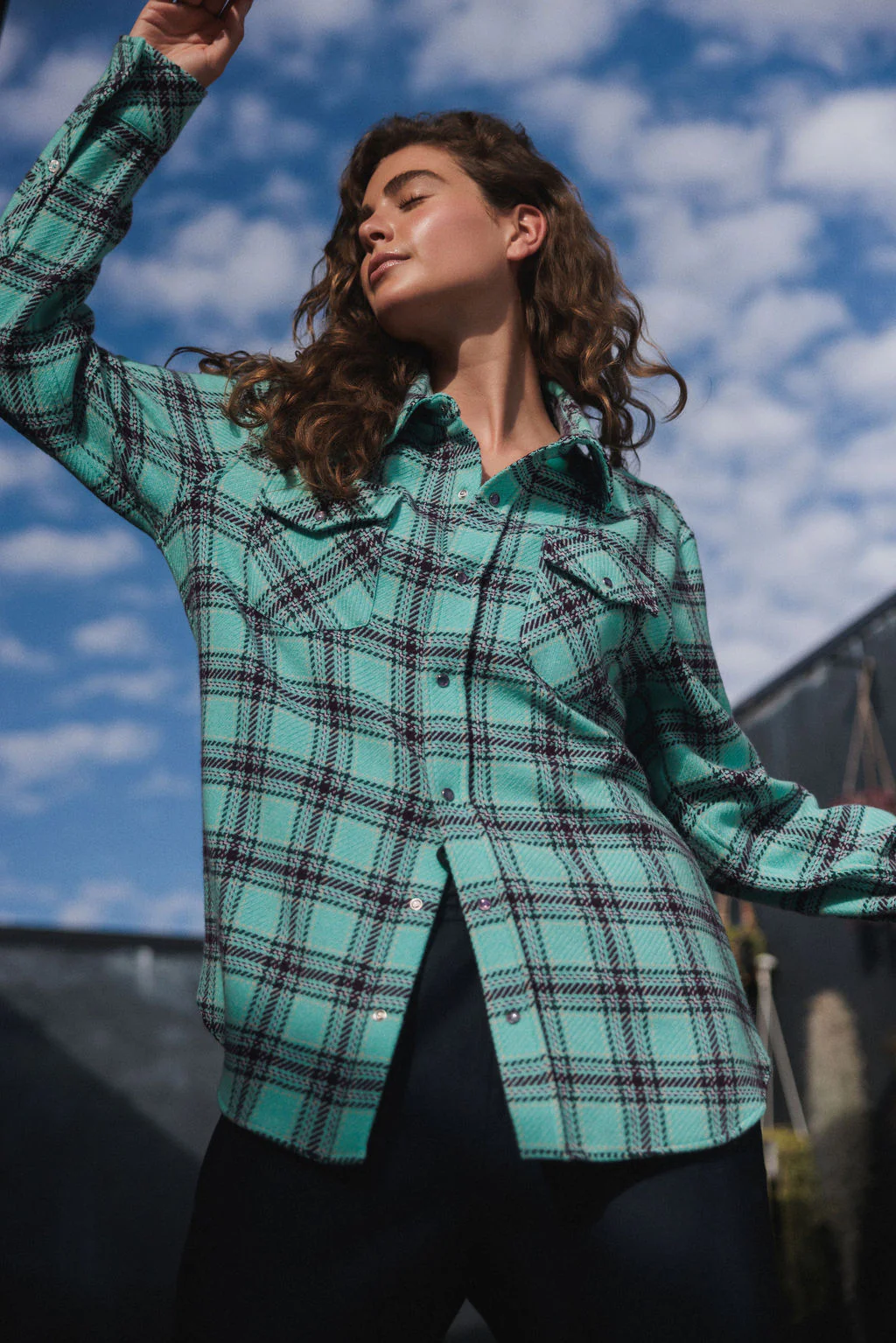 Lagoon Tartan Cashmere Shirt - Image 6