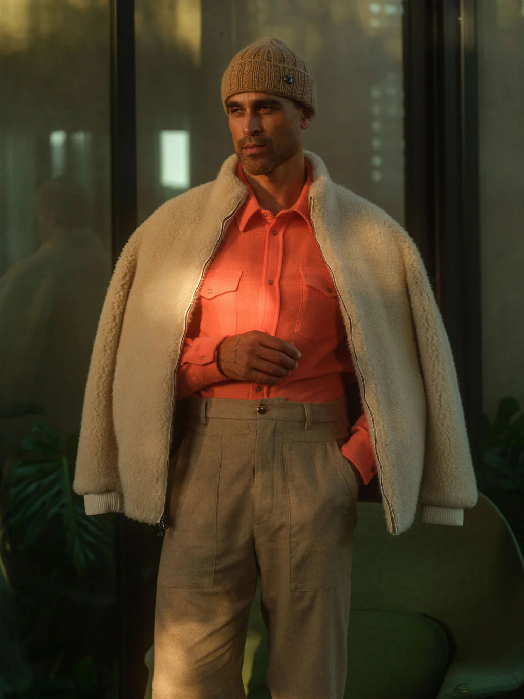 Light Grey Cashmere T-Bird Flight Jacket - Image 5