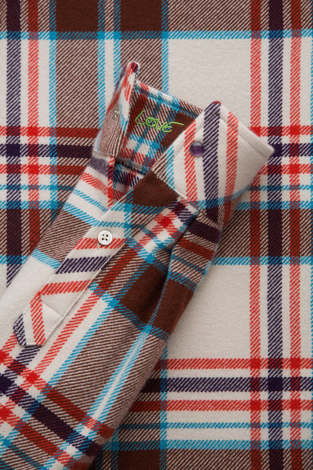 Mahogany Plaid Cashmere Shirt - Image 3