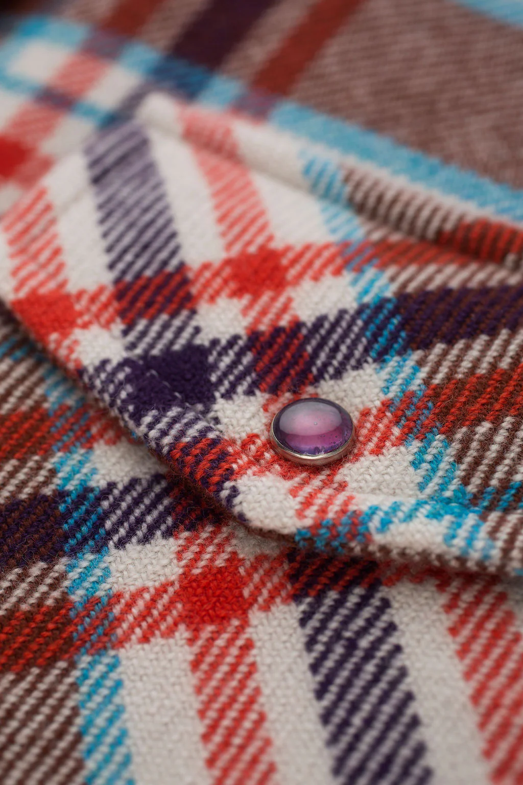 Mahogany Plaid Cashmere Shirt - Image 4