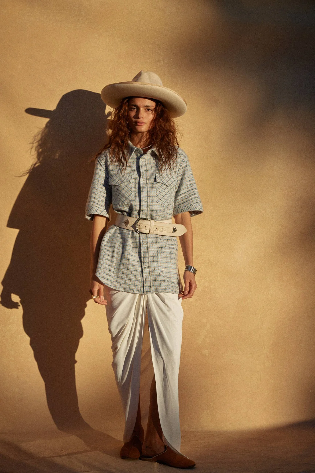 River Tartan Short Sleeve Cashmere Shirt - Image 4
