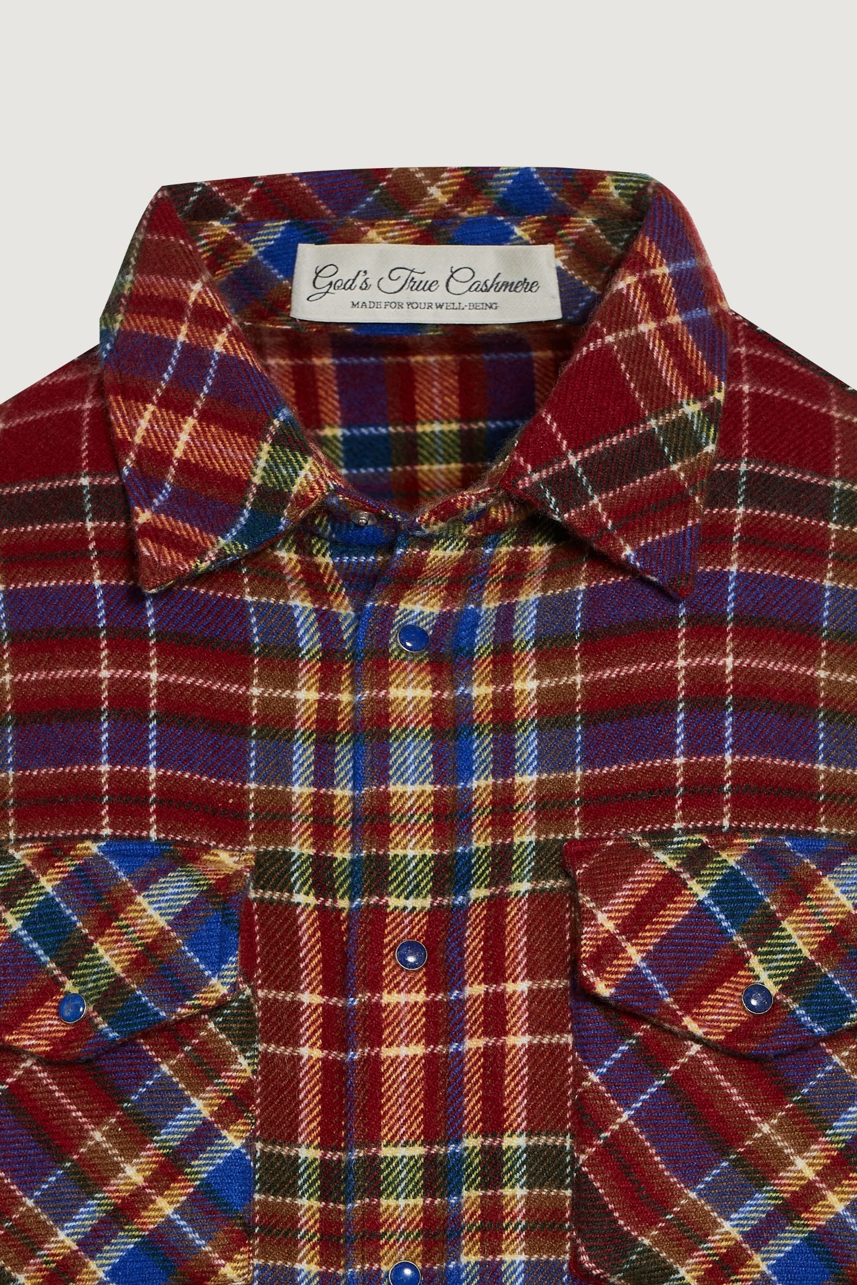 Rust Tartan Cashmere Shirt - Image 3