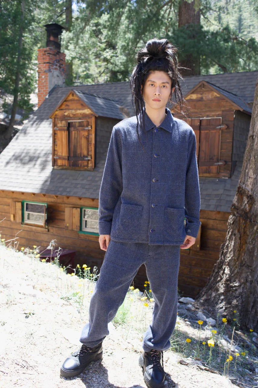 Wizard Herringbone Cashmere Lounge Jacket - Image 4