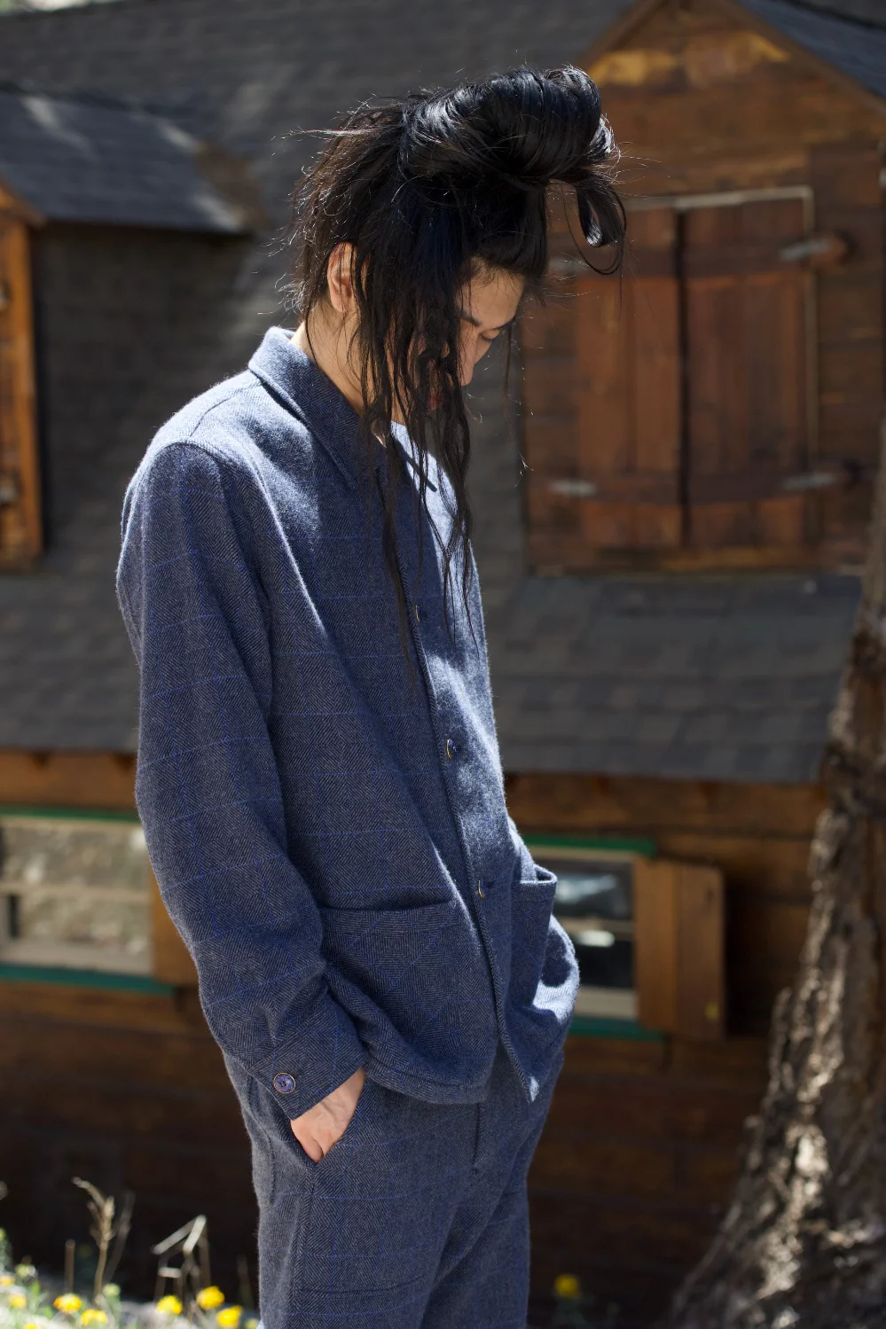 Wizard Herringbone Cashmere Lounge Jacket - Image 5